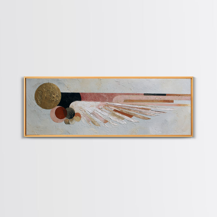 Minimal Angel Wing Contour Framed Canvas Print, Line Art, Aesthetic Prints, Living Room Decor, Abstract Art, Line, Wall Art, LIN-3x1-37