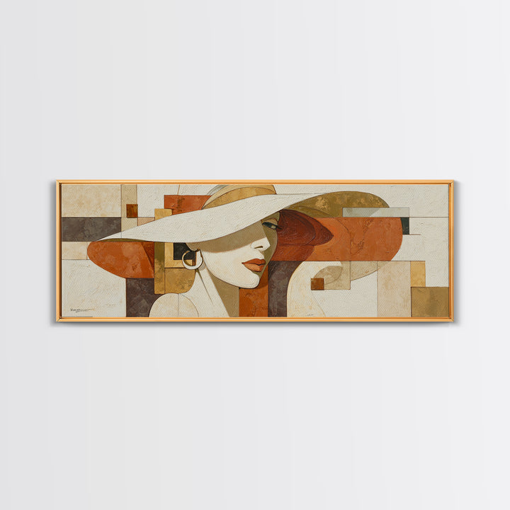 Line Drawing of a Woman Framed Canvas Print, Line Art, Digital Wall Art, Living Room Decor, Fine Art, Line, Minimalist Wall Art, LIN-3x1-59