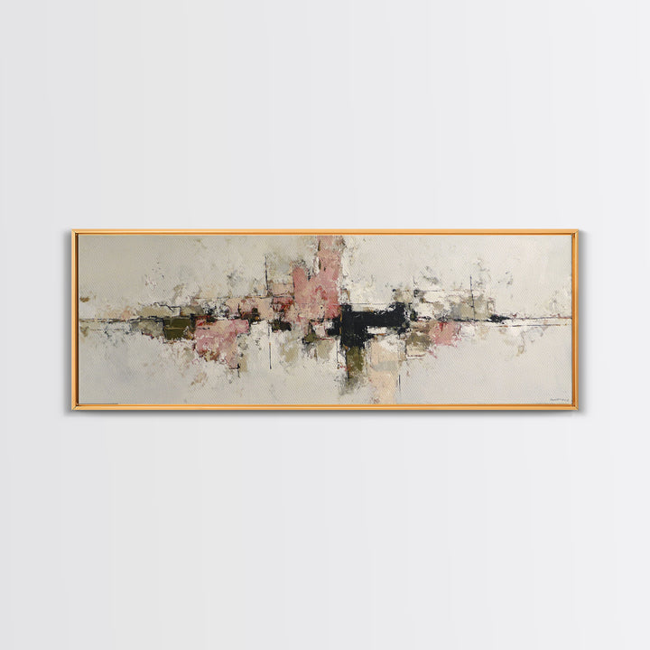 Single Line Couple Embracing Softly Framed Canvas Print, Line Art, Aesthetic Prints, Living Room Decor, Abstract Art, Line, LIN-3x1-90