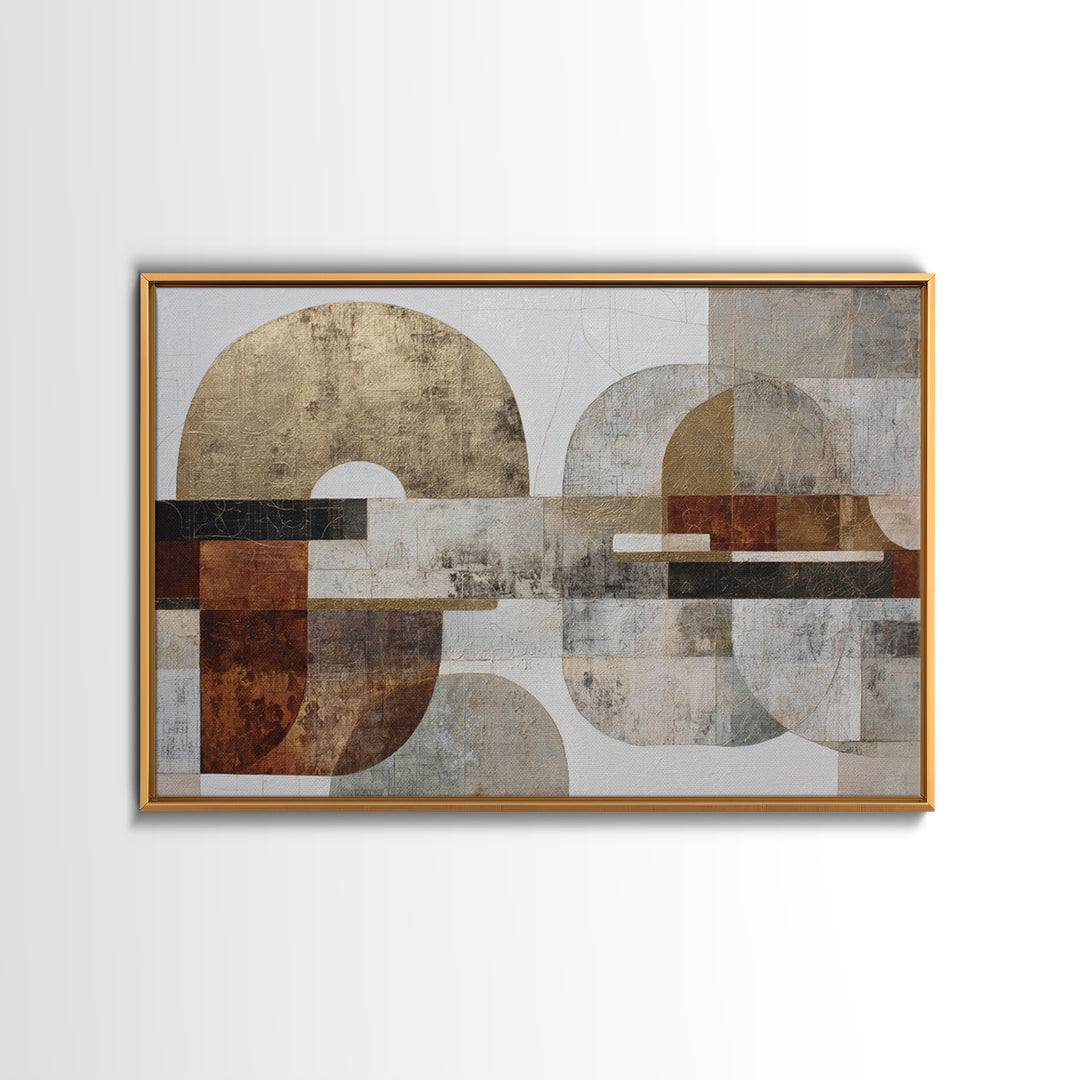 Line Art Shell and Coastal Forms Framed Canvas Print, Line Art, Decor, Living Room Decor, Abstract Art, Line, LIN-3x2-19