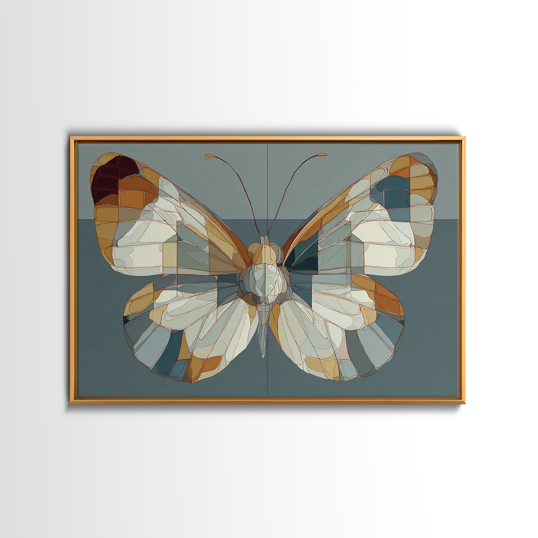 Line Art Butterfly Canvas Print, Line Art, Jesus Wall Art, Living Room Decor, Abstract Art, Line, Statement Artwork, LIN-3x2-26