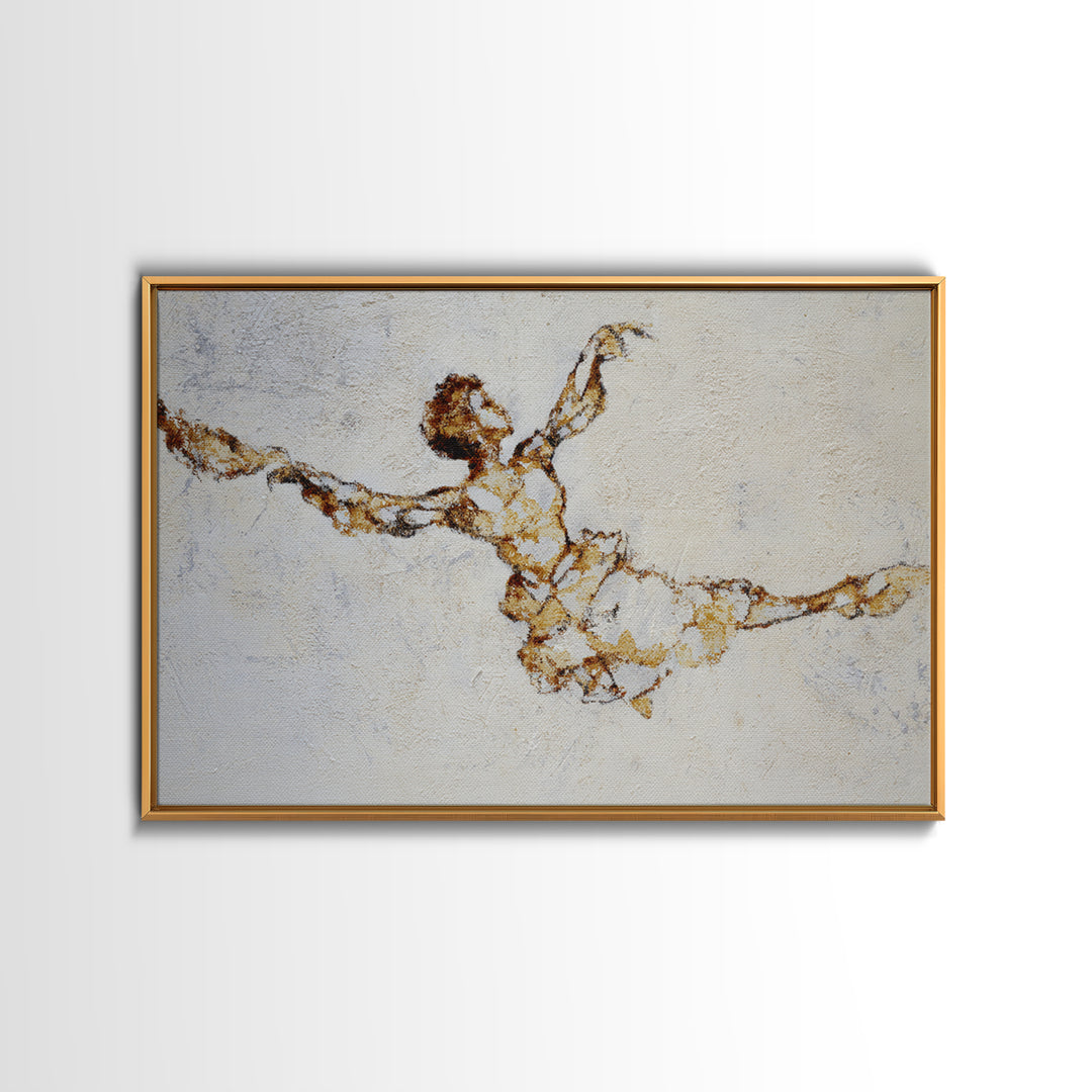 Continuous Line Dancer Framed Canvas Print, Line Art, Digital Wall Art, Living Room Decor, Abstract Art, Line, LIN-3x2-35