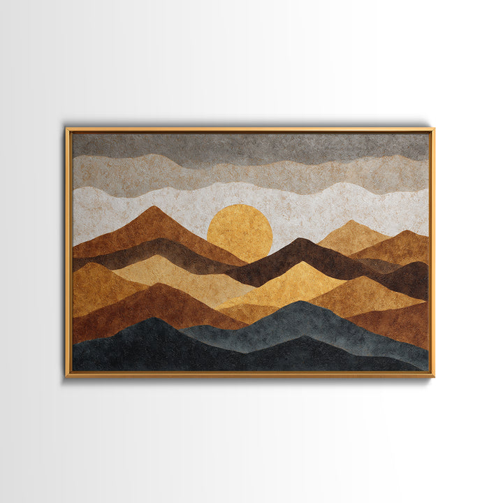 Black Line Mountains Canvas Print, Line Art, Living Room Art, Living Room Decor, Fine Art, Line, Art Print, Textured Painting, LIN-3x2-38