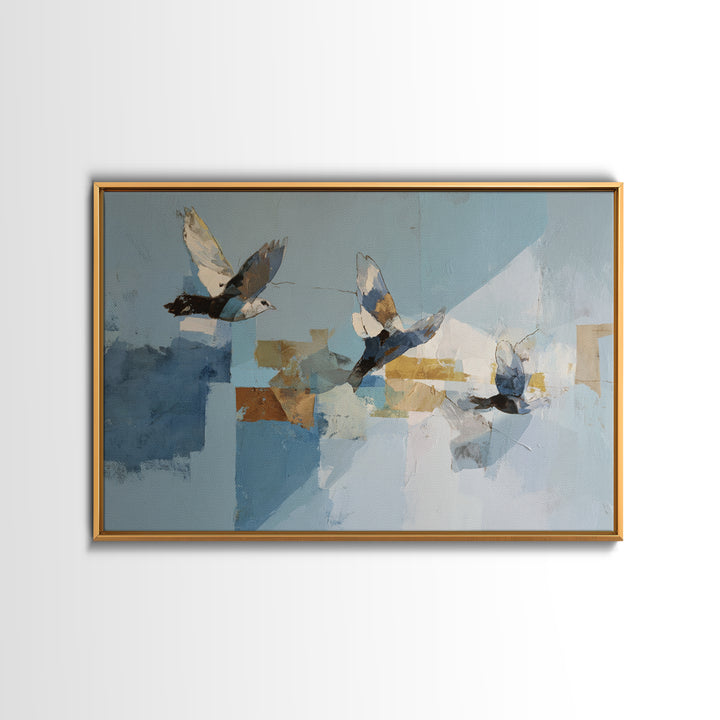 Single Line Bird Framed Canvas Print, Line Art, Living Room Decor, Abstract Art, Line, Portrait from Photo, Living Room Art, LIN-3x2-39