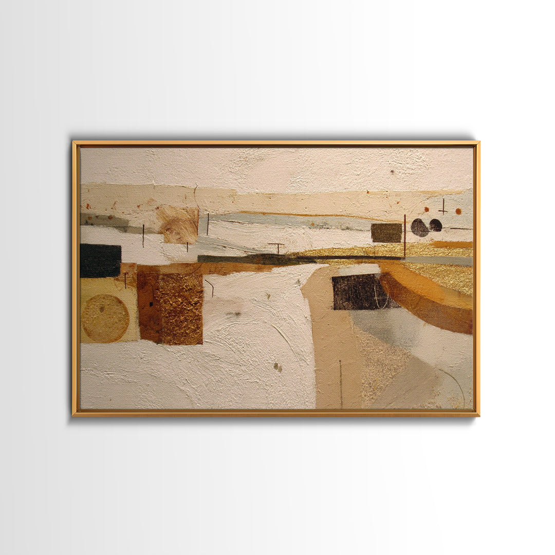 Line Art Shell and Coastal Forms Framed Canvas Print, Line Art, Black and White Art, Living Room Decor, Abstract Art, Line, LIN-3x2-91