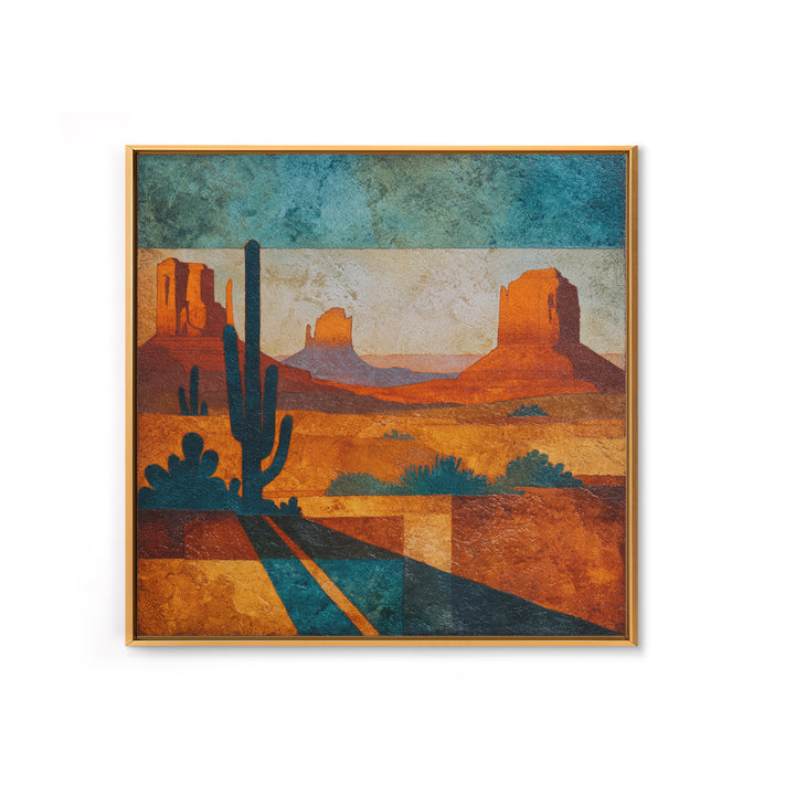Earthy Desert Landscape Framed Canvas Print, Living Room Art, Wall Decor, Living Room Decor, Oil Painting, Living, Abstract Art, LIR-1x1-12