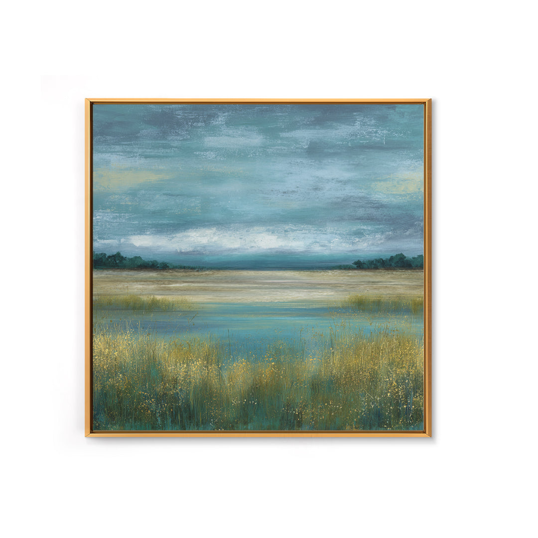 Quiet Meadow Landscape Canvas Print, Living Room Art, Living Room Decor, Watercolor Art, Living, Abstract Wall Art, LIR-1x1-23