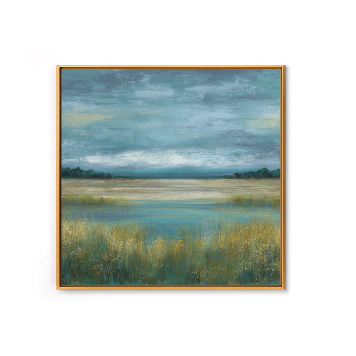Quiet Meadow Landscape Canvas Print, Living Room Art, Living Room Decor, Watercolor Art, Living, Abstract Wall Art, LIR-1x1-23