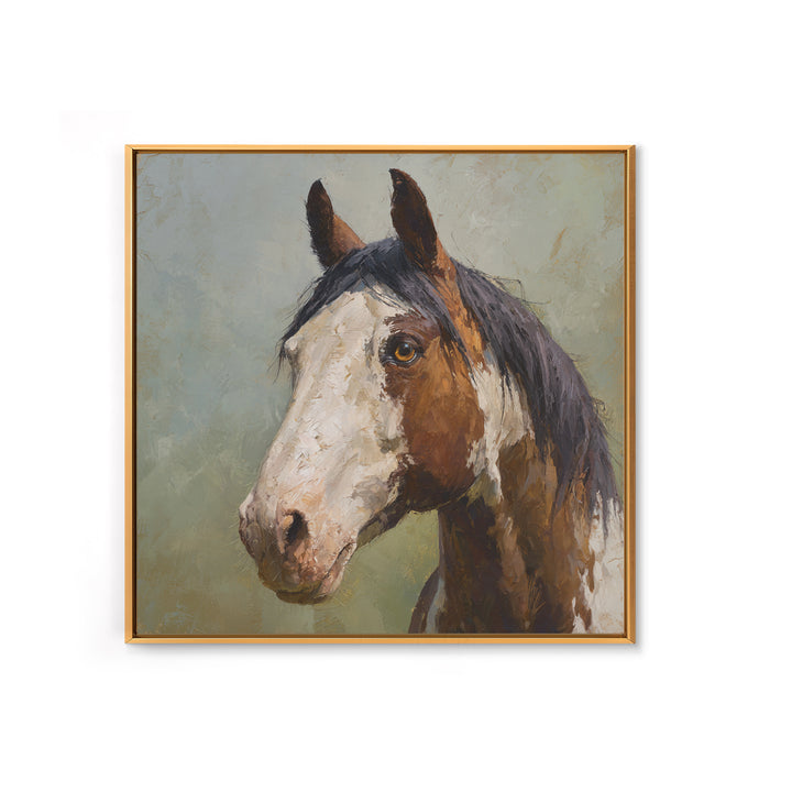 Contemporary Horse Portrait Framed Canvas Print, Living Room Art, 3 Piece Wall Art, Living Room Decor, Fine Art, Living, LIR-1x1-34
