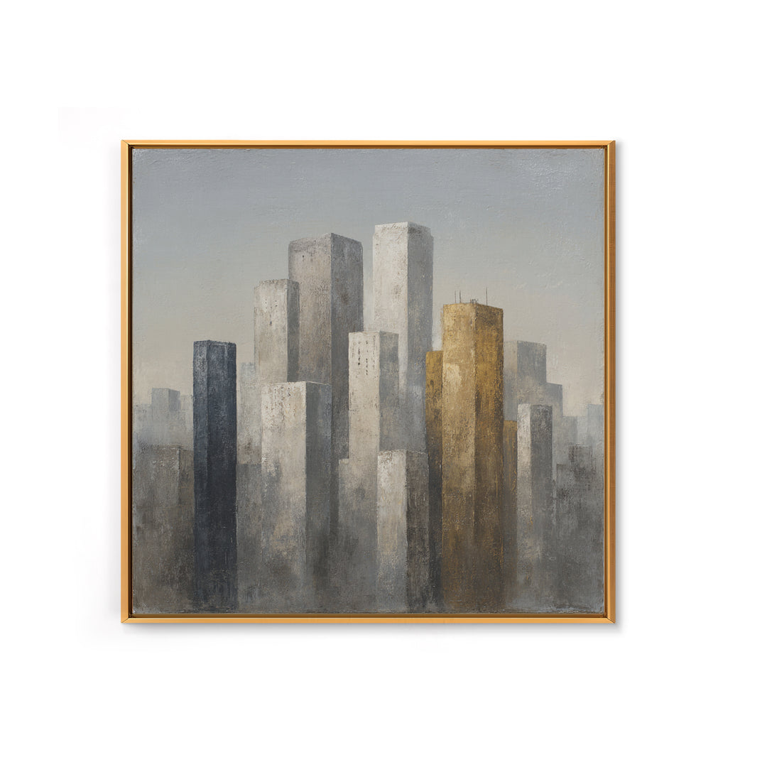 Modern City Skyline Framed Canvas Print, Living Room Art, Modern Wall Art, Living Room Decor, Fine Art, Living, LIR-1x1-46