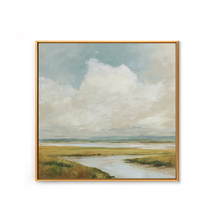 Modern Landscape with Expansive Calm Sky Framed Canvas Print, Living Room Art, Bedroom Wall Art, Living Room Decor, Living, LIR-1x1-51