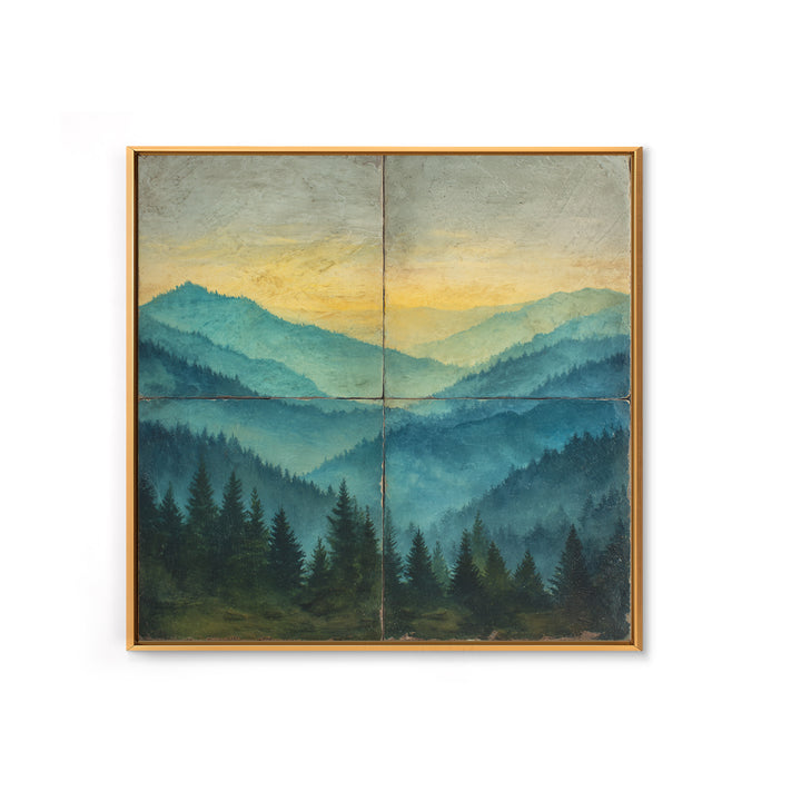 Classic Mountain Panorama for Cozy Interiors Framed Canvas Print, Living Room Art, New Home Gift, Living Room Decor, Living, LIR-1x1-64