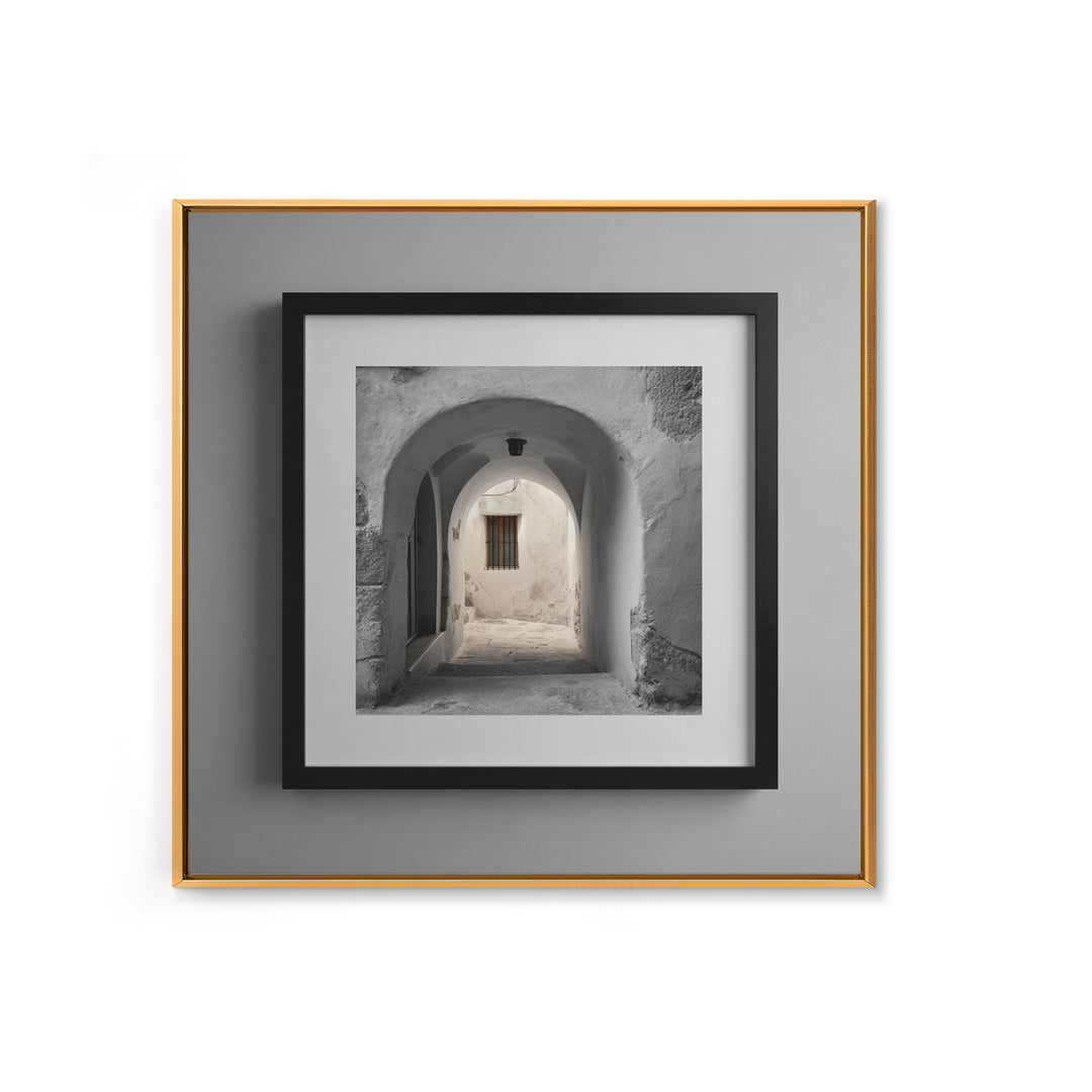 Black and White Architectural Arch Composition Framed Canvas Print, Living Room Art, Boho Decor, Living Room Decor, LIR-1x1-79