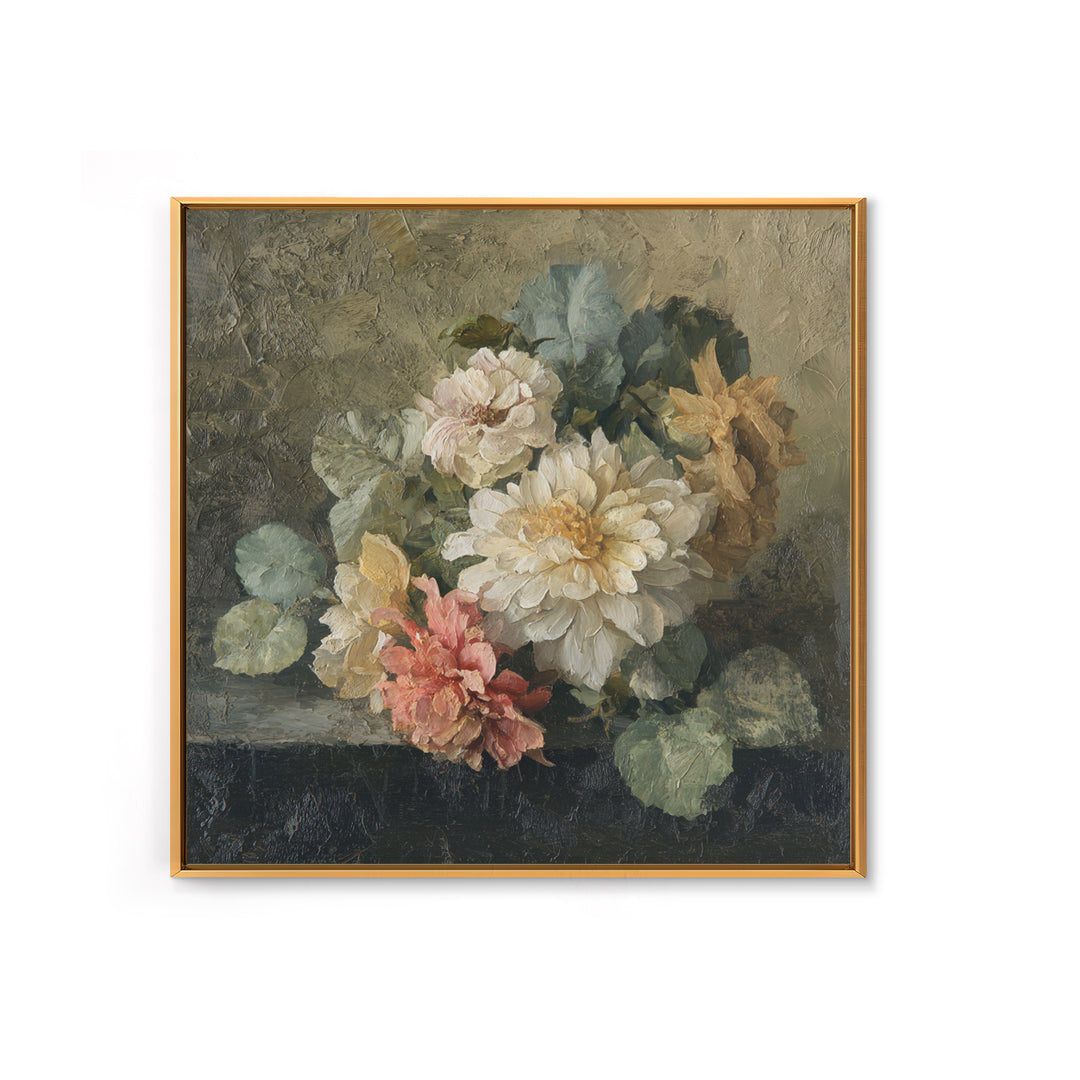 Large Floral Still Life Canvas Print, Living Room Art, Wall Decor, Living Room Decor, Oil Painting, Living, Abstract Art, LIR-1x1-81