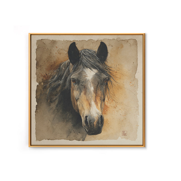 Contemporary Horse Portrait Canvas Print, Living Room Art, Boho Decor, Living Room Decor, Fine Art, Living, Digital Prints, LIR-1x1-82