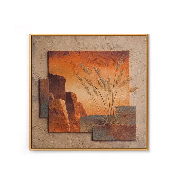 Earthy Desert Landscape Framed Canvas Print, Living Room Art, Dopamine Decor, Living Room Decor, Fine Art, Living, LIR-1x1-84