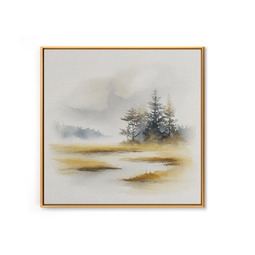 Minimal Scandinavian Forest Canvas Print, Living Room Art, Minimalist Decor, Living Room Decor, Oil Painting, Living, LIR-1x1-85