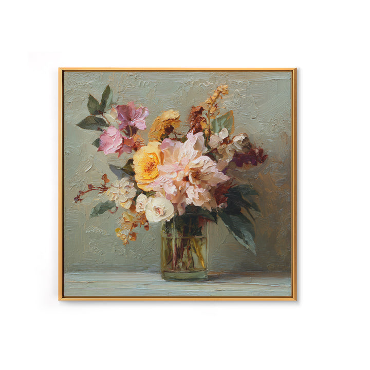Large Floral Still Life Canvas Print, Living Room Art, Statement Artwork, Living Room Decor, Fine Art, Living, Painting, LIR-1x1-9