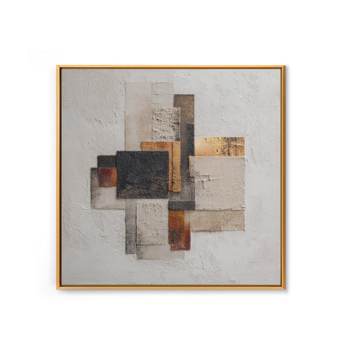 Monochrome Stone Texture Abstraction Framed Canvas Print, Living Room Art, Wall Art, Living Room Decor, Abstract Art, Living, LIR-1x1-93