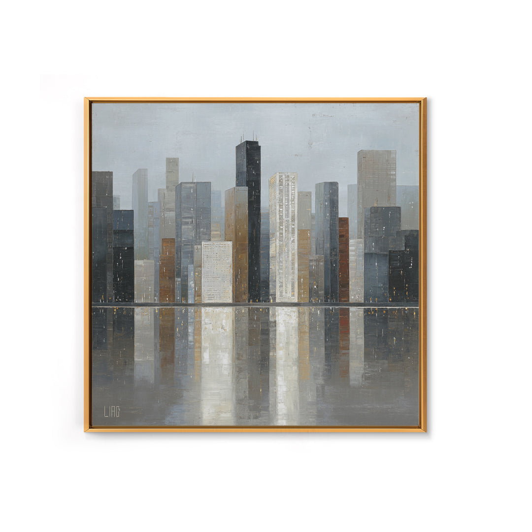 Modern City Skyline Canvas Print, Living Room Art, Modern Decor, Living Room Decor, Abstract Art, Living, Wall Decor, LIR-1x1-94