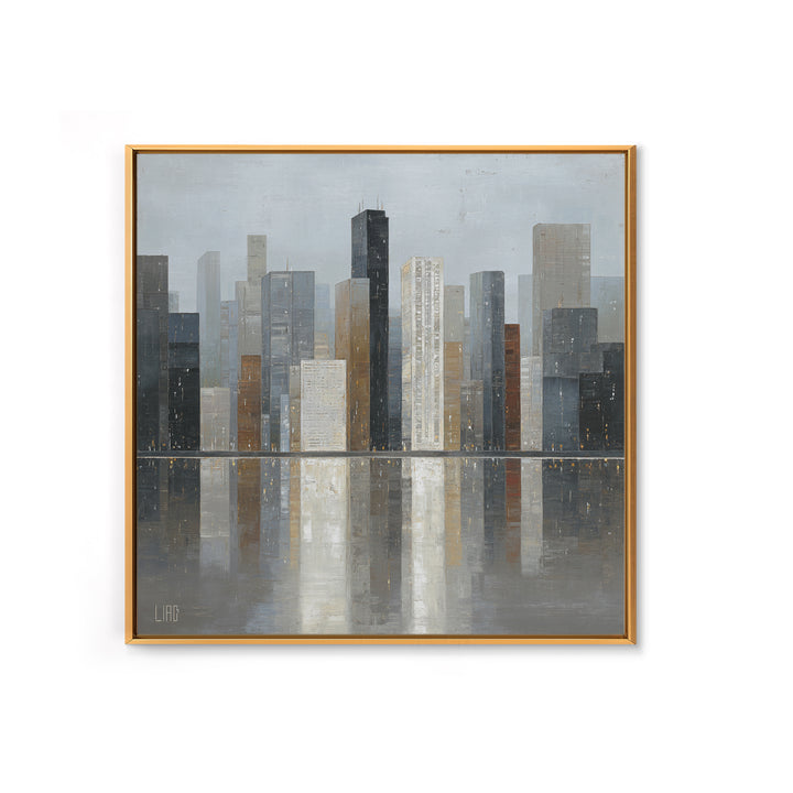 Modern City Skyline Canvas Print, Living Room Art, Modern Decor, Living Room Decor, Abstract Art, Living, Wall Decor, LIR-1x1-94