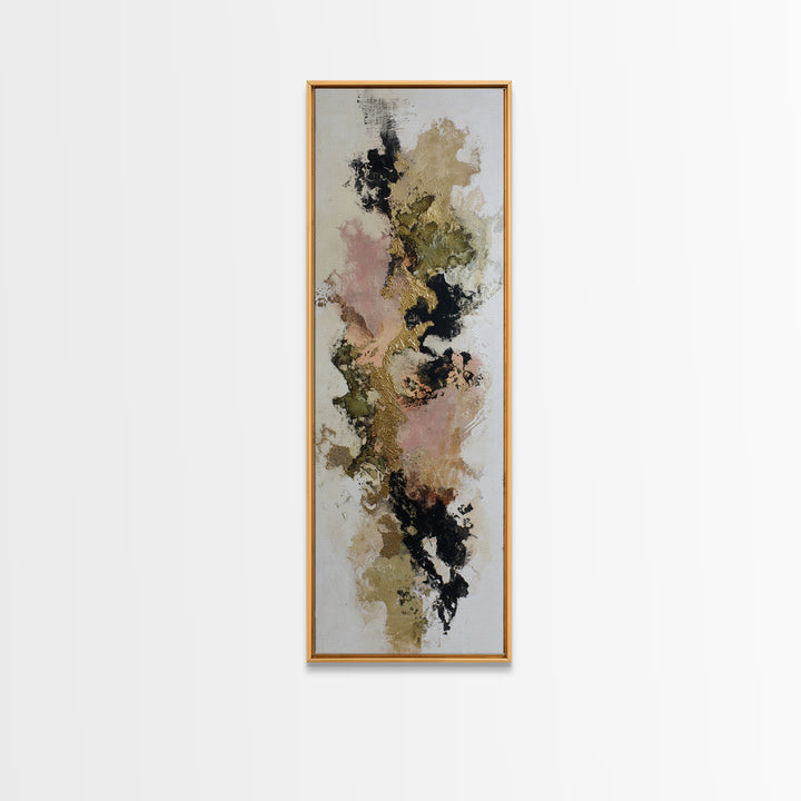 Gold Accented Abstract Brushwork Canvas Print, Living Room Art, Living Room Wall Art, Living Room Decor, Abstract Art, Living, LIR-1x3-2