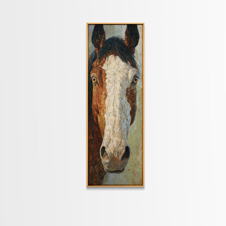 Contemporary Horse Portrait Canvas Print, Living Room Art, Modern Wall Art, Living Room Decor, Fine Art, Living, LIR-1x3-22