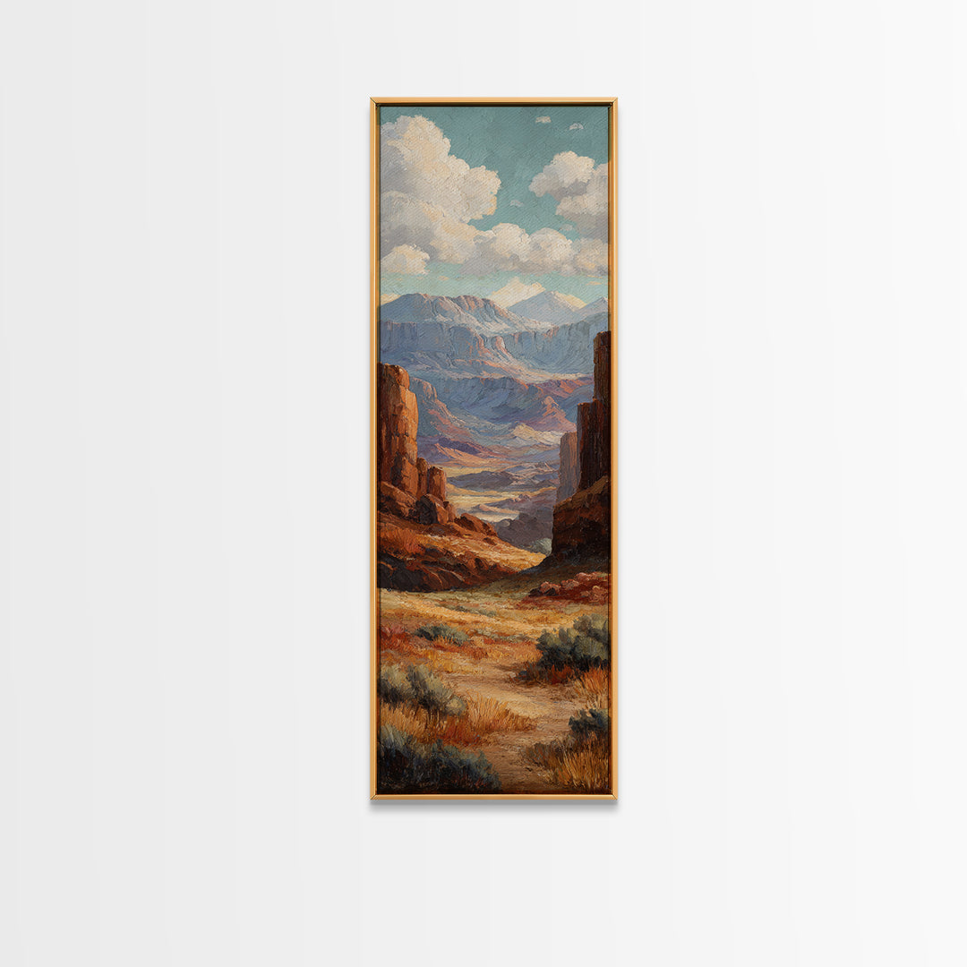 Earthy Desert Landscape Framed Canvas Print, Living Room Art, Wall Decor, Living Room Decor, Oil Painting, Living, Abstract Art, LIR-1x3-24
