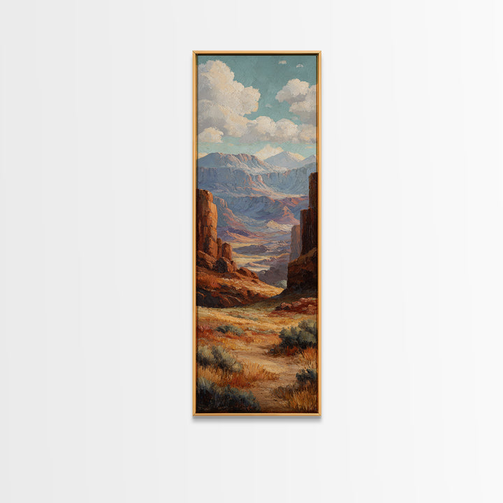 Earthy Desert Landscape Framed Canvas Print, Living Room Art, Wall Decor, Living Room Decor, Oil Painting, Living, Abstract Art, LIR-1x3-24