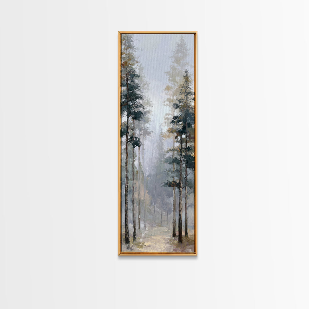 Minimal Scandinavian Forest Canvas Print, Living Room Art, Mid Century Modern, Living Room Decor, Living, Abstract Wall Art, LIR-1x3-25