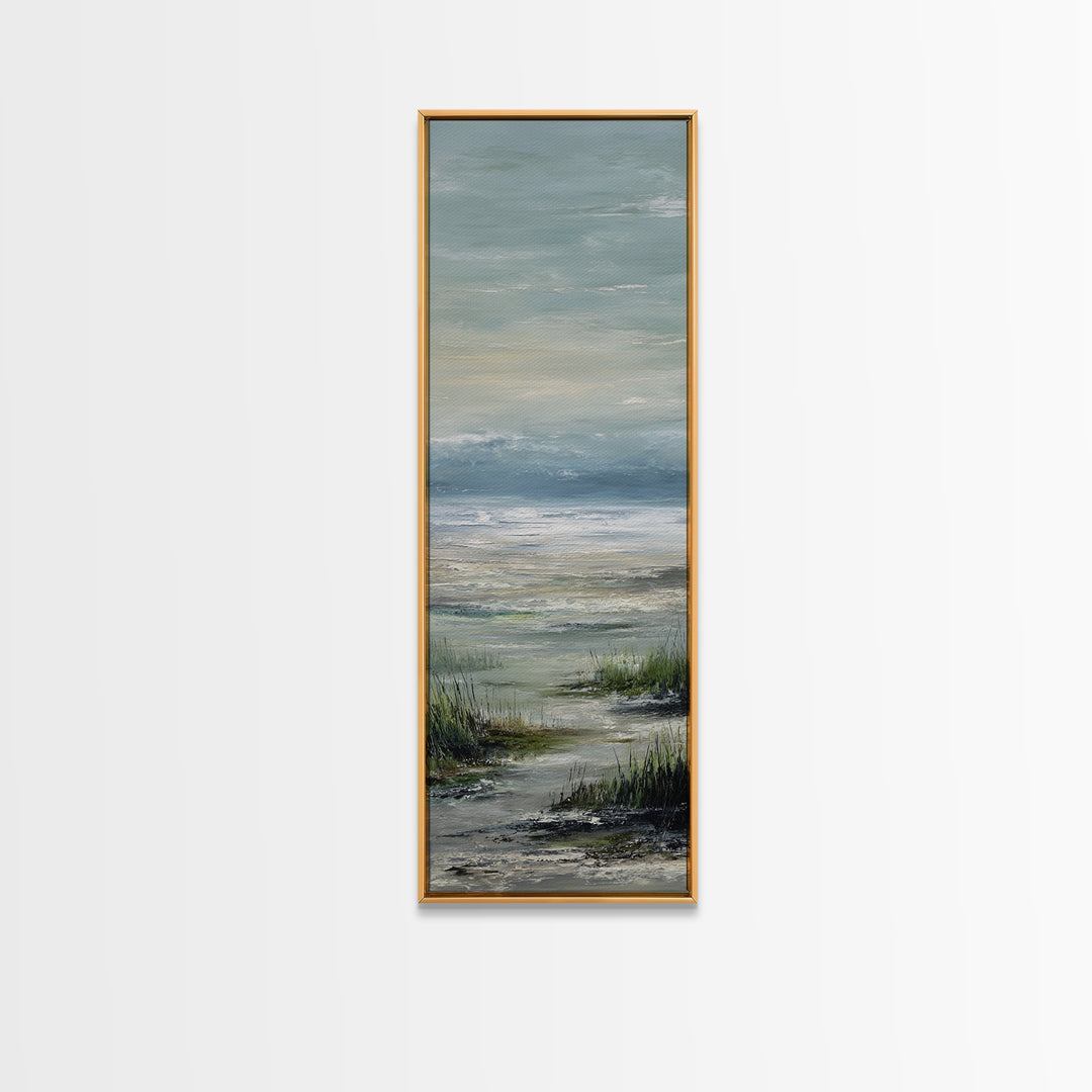 Large Cloudscape with Gentle Movement Framed Canvas Print, Living Room Art, Abstract Art, Living Room Decor, Watercolor Art, LIR-1x3-31