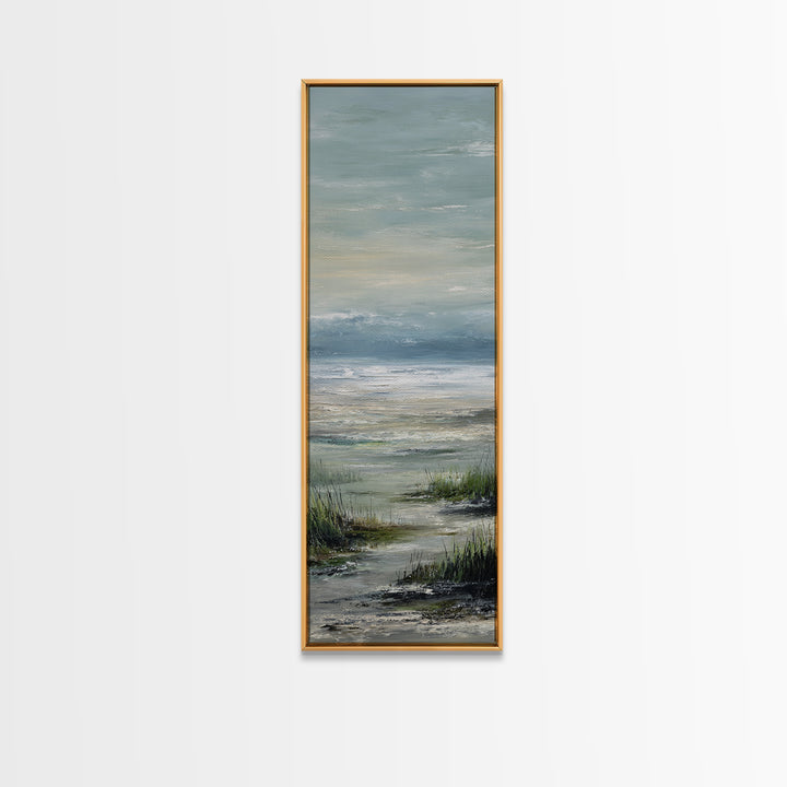 Large Cloudscape with Gentle Movement Framed Canvas Print, Living Room Art, Abstract Art, Living Room Decor, Watercolor Art, LIR-1x3-31