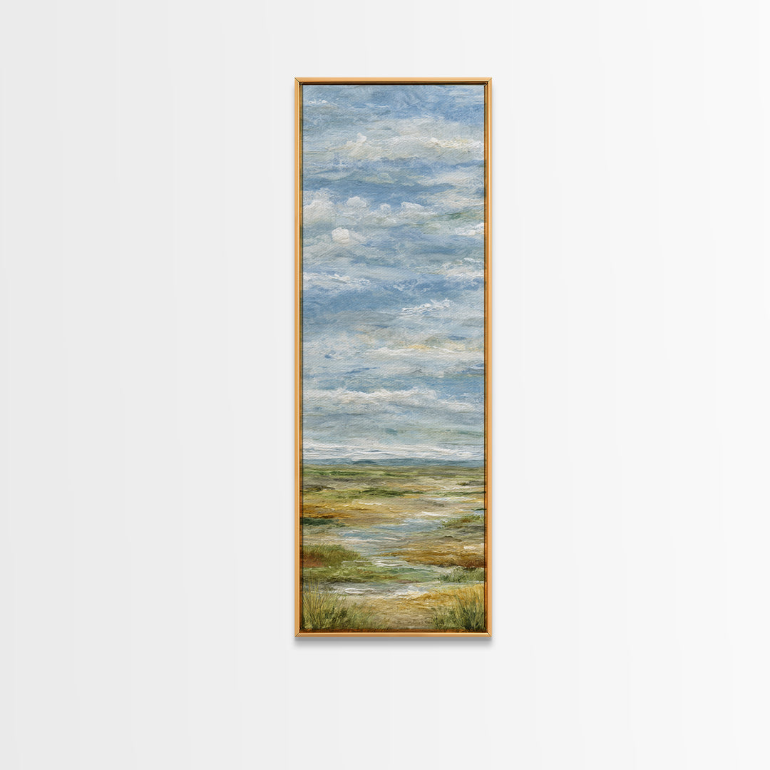 Quiet Meadow Landscape Canvas Print, Living Room Art, Living Room Decor, Watercolor Art, Living, Abstract Wall Art, LIR-1x3-35