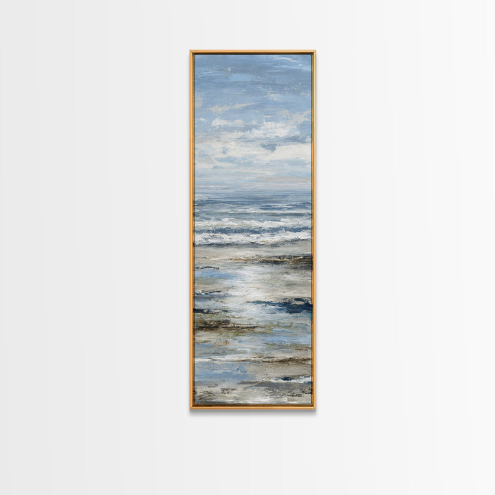 Moody Seascape for Dramatic Focal Point Canvas Print, Living Room Art, Neutral Decor, Living Room Decor, Fine Art, Living, LIR-1x3-42