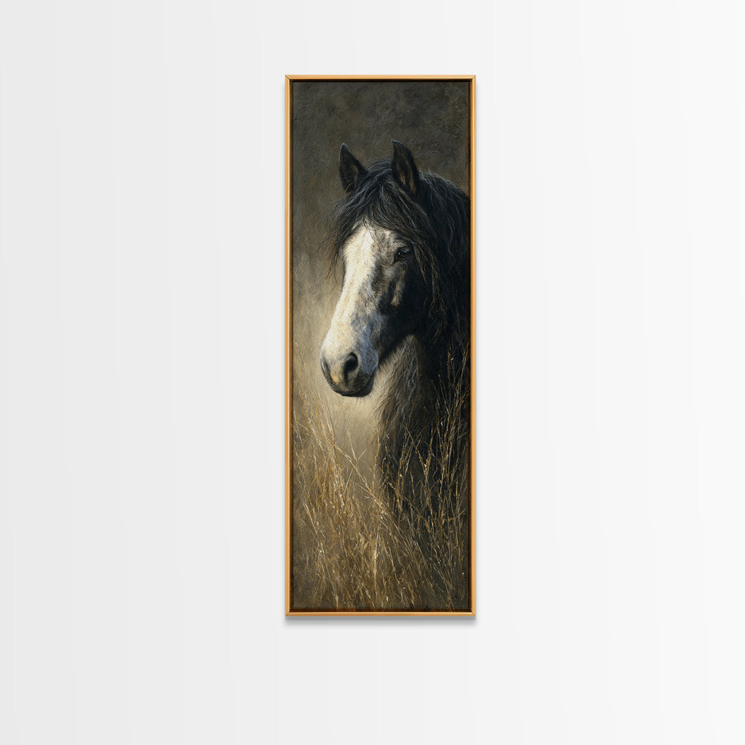 Contemporary Horse Portrait Framed Canvas Print, Living Room Art, Modern Decor, Living Room Decor, Fine Art, Living, Wall Decor, LIR-1x3-46