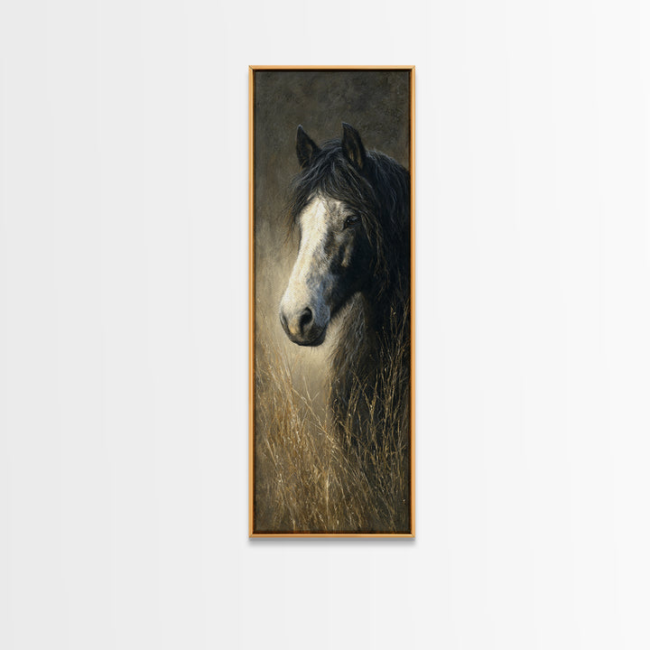 Contemporary Horse Portrait Framed Canvas Print, Living Room Art, Modern Decor, Living Room Decor, Fine Art, Living, Wall Decor, LIR-1x3-46