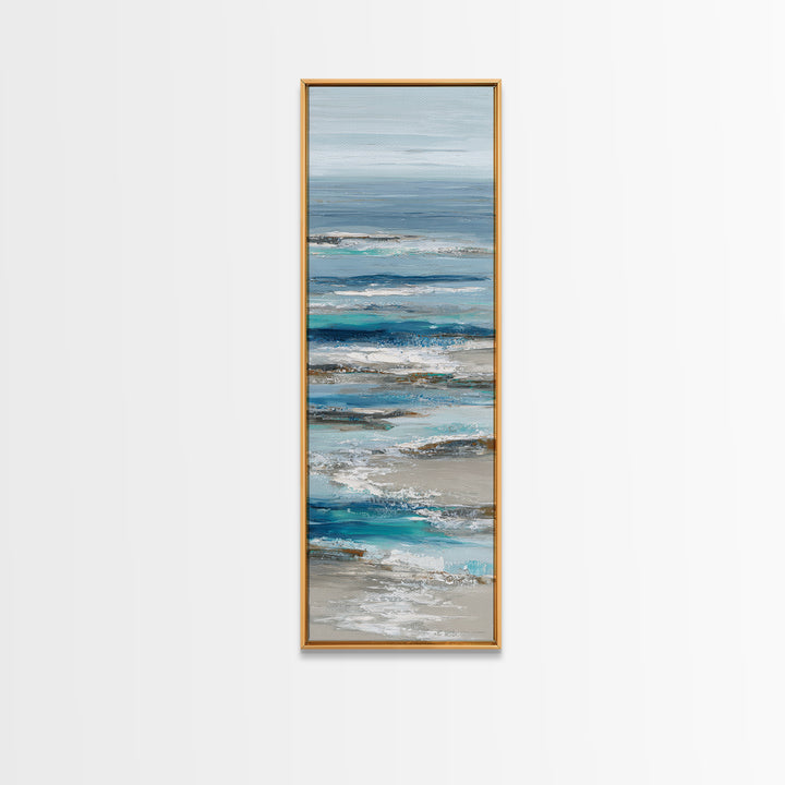 Coastal Aerial Shoreline Framed Canvas Print, Living Room Art, Pet Portraits, Living Room Decor, Living, Neutral Decor, LIR-1x3-47