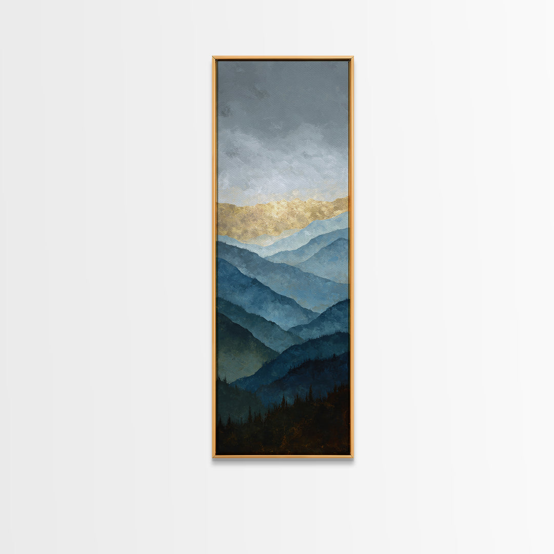 Classic Mountain Panorama for Cozy Interiors Canvas Print, Living Room Art, Mid Century Modern, Living Room Decor, Living, LIR-1x3-52