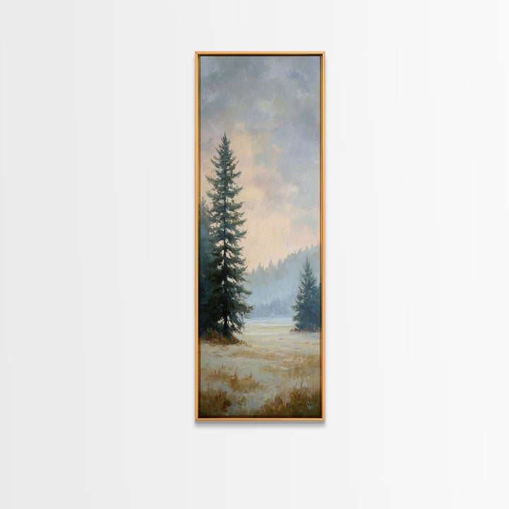 Quiet Meadow Landscape Canvas Print, Living Room Art, Living Room Decor, Oil Painting, Living, Statement Artwork, Boho Decor, LIR-1x3-59