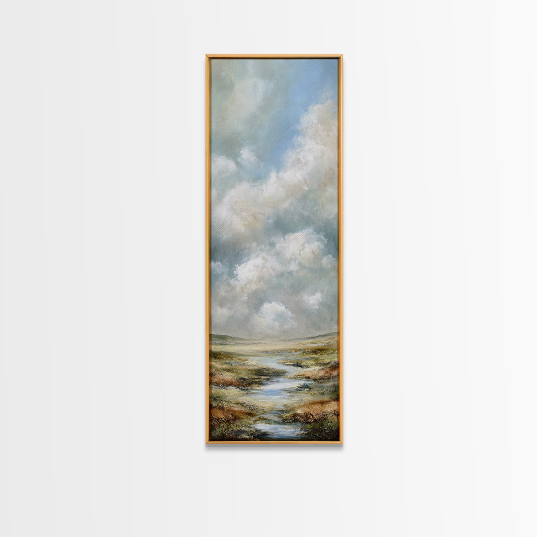 Large Cloudscape with Gentle Movement Canvas Print, Living Room Art, Mid Century Modern, Living Room Decor, Fine Art, Living, LIR-1x3-7