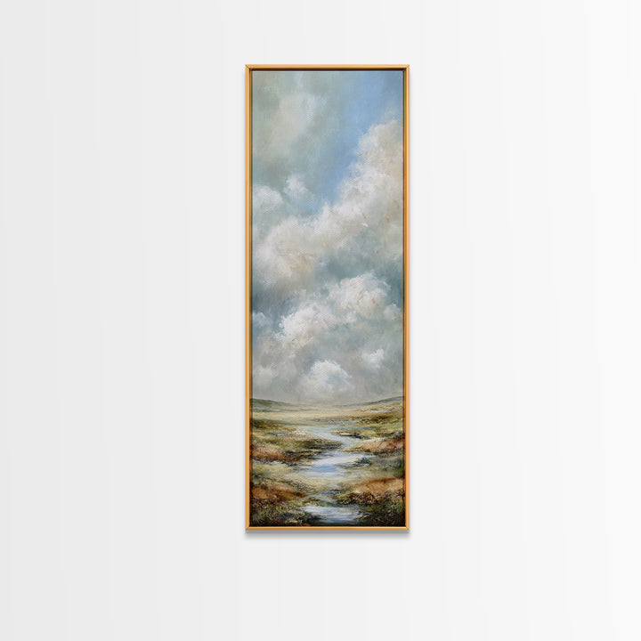 Large Cloudscape with Gentle Movement Canvas Print, Living Room Art, Mid Century Modern, Living Room Decor, Fine Art, Living, LIR-1x3-7