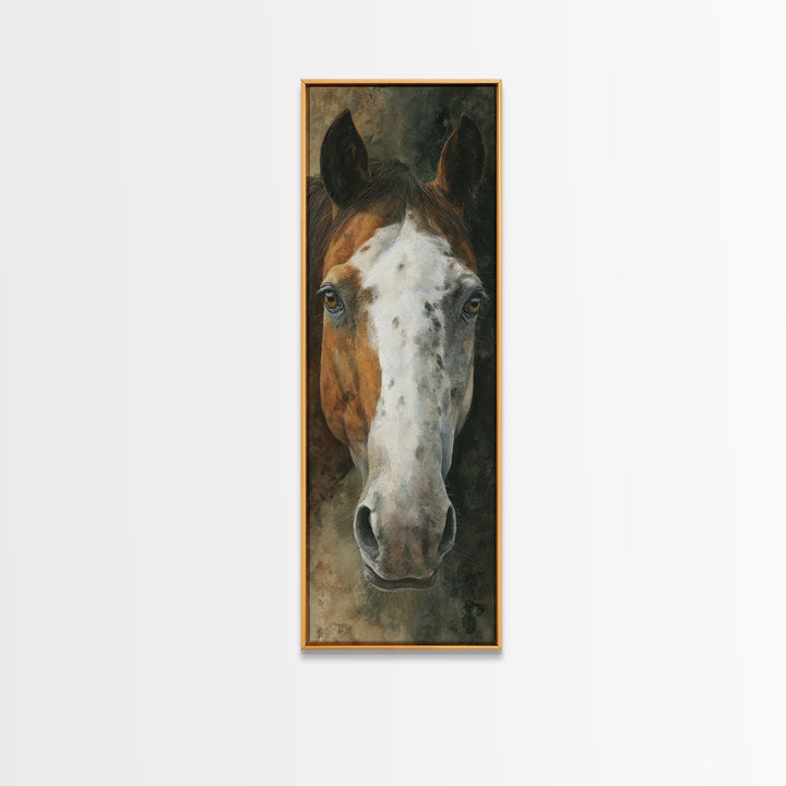 Contemporary Horse Portrait Framed Canvas Print, Living Room Art, Modern Decor, Living Room Decor, Fine Art, Living, Wall Decor, LIR-1x3-70