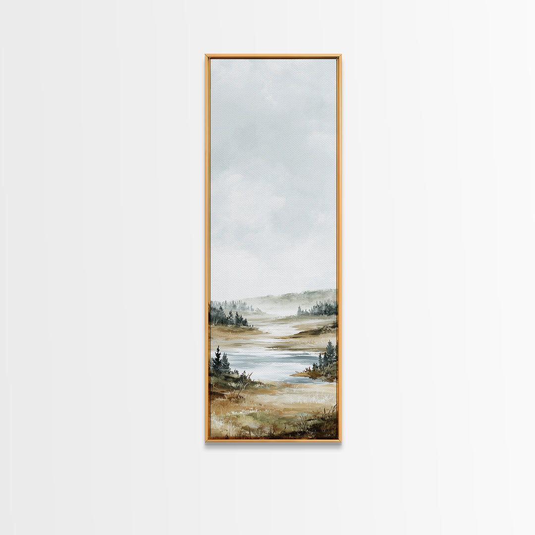 Minimal Scandinavian Forest Canvas Print, Living Room Art, Digital Wall Art, Living Room Decor, Oil Painting, Living, LIR-1x3-73