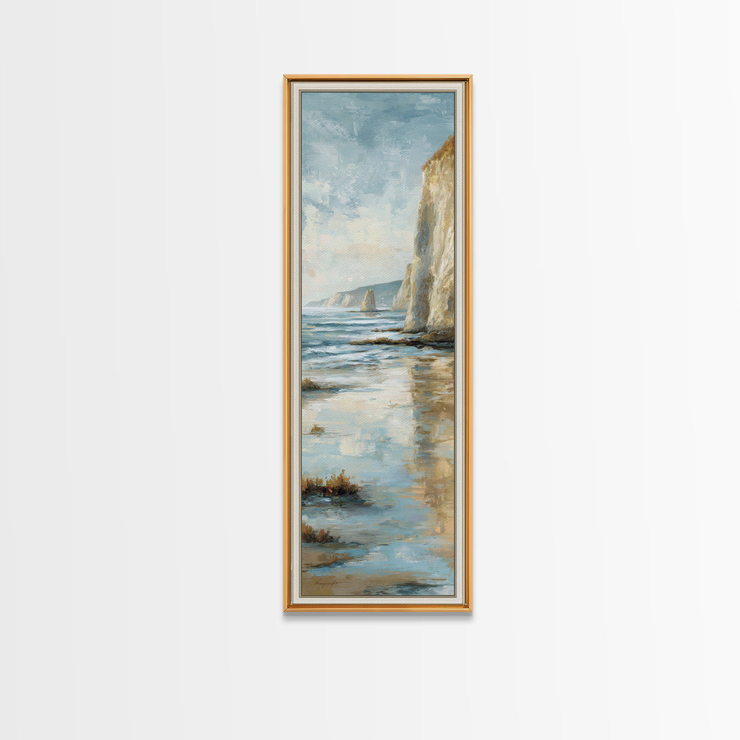 Moody Seascape for Dramatic Focal Point Canvas Print, Living Room Art, Wall Art, Living Room Decor, Oil Painting, Living, LIR-1x3-90