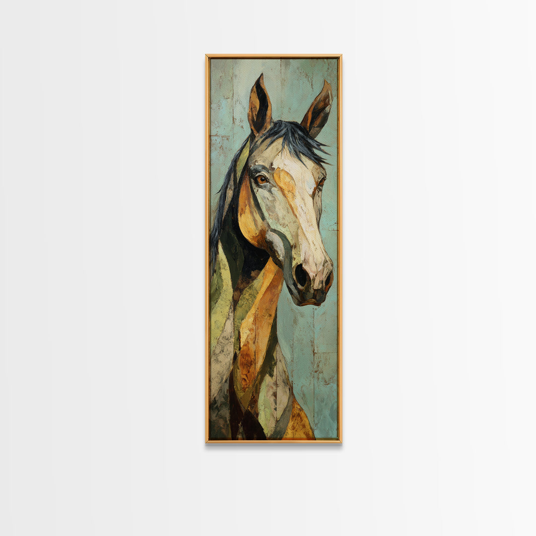 Contemporary Horse Portrait Canvas Print, Living Room Art, Room Decor, Living Room Decor, Oil Painting, Living, Printable, LIR-1x3-94