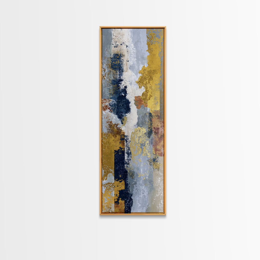 Gold Accented Abstract Brushwork Canvas Print, Living Room Art, Textured Painting, Living Room Decor, Abstract Art, Living, LIR-1x3-98