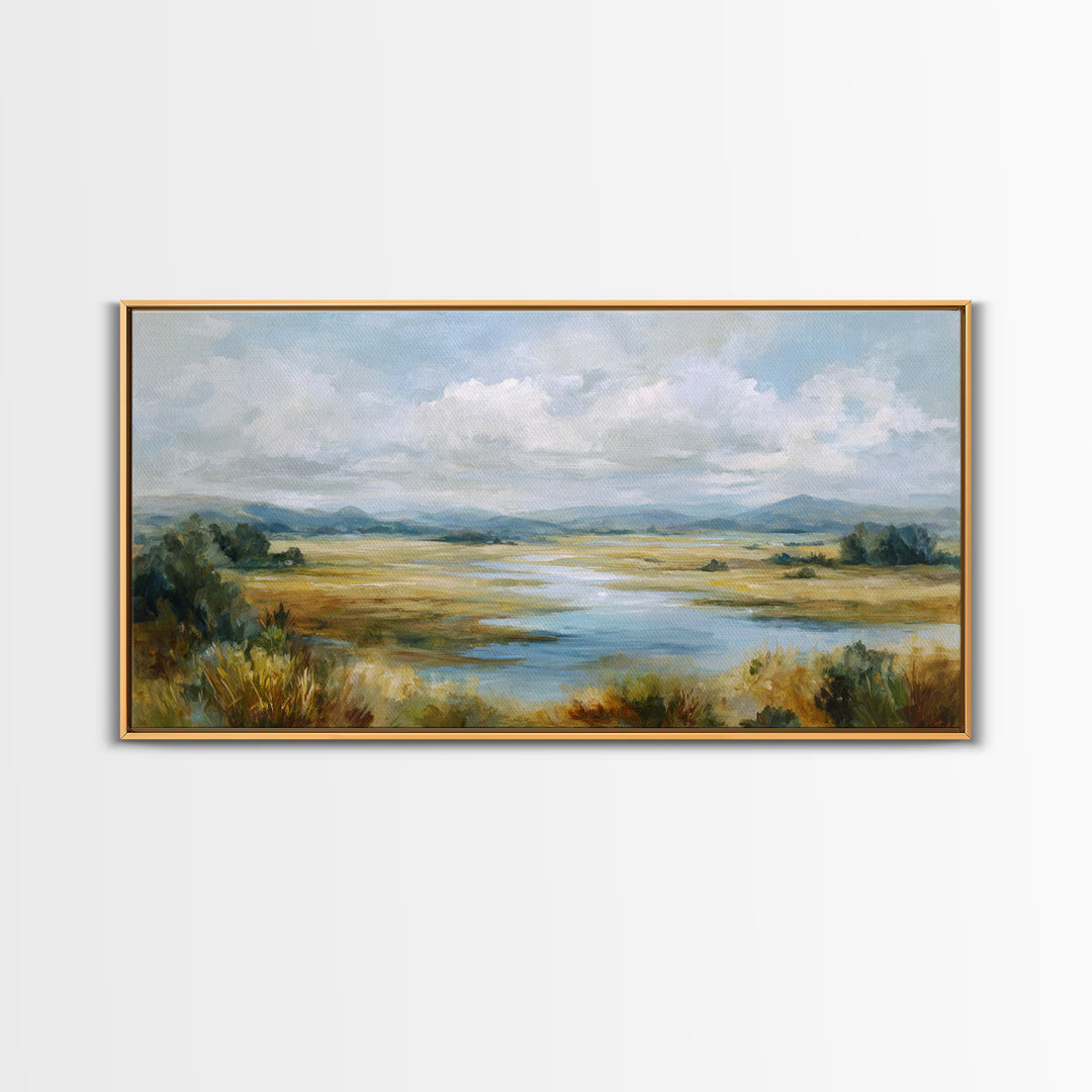 Quiet Meadow Landscape Framed Canvas Print, Living Room Art, Living Room Wall Art, Living Room Decor, Fine Art, Living, LIR-2x1-19