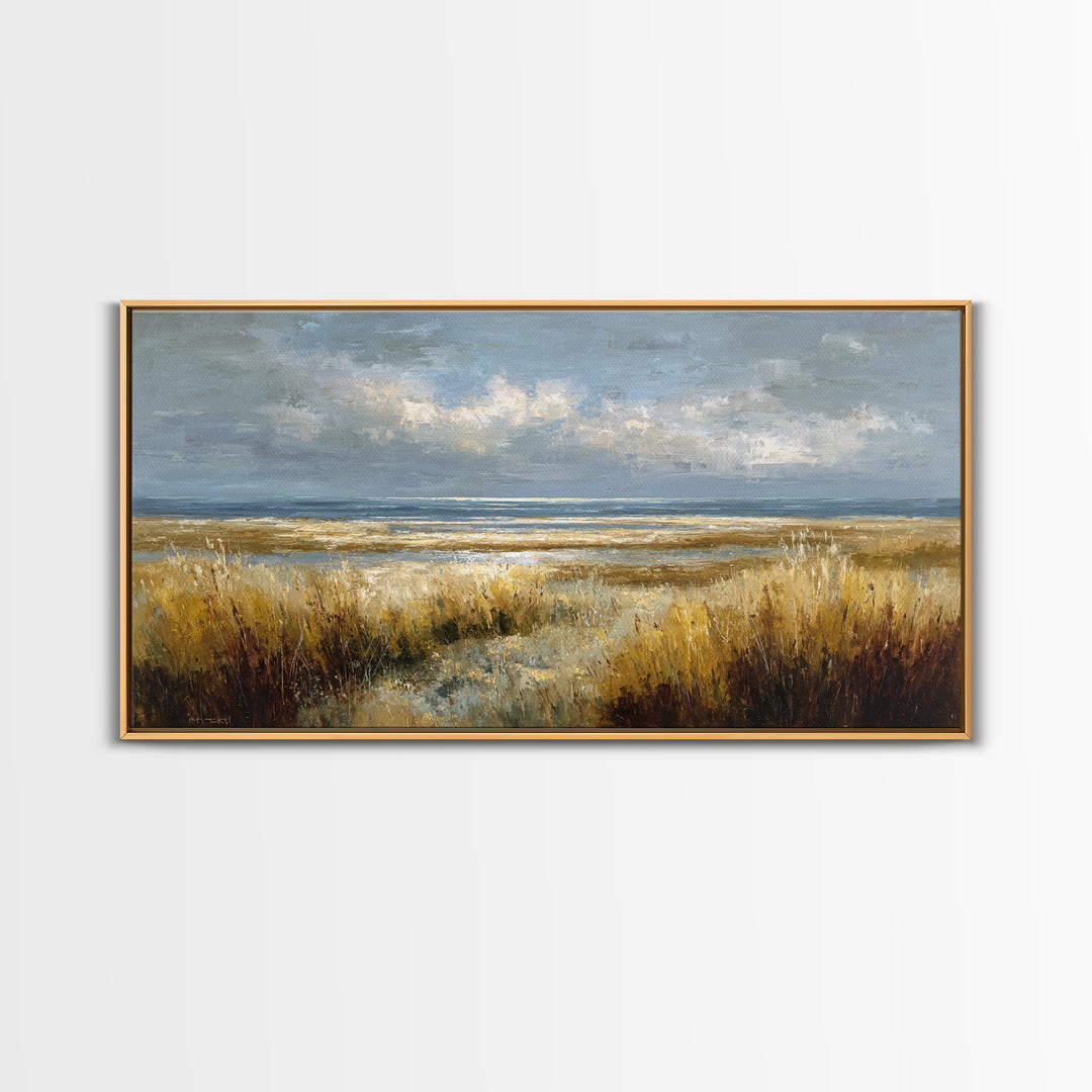 Modern Landscape with Expansive Calm Sky Framed Canvas Print, Living Room Art, Printable Wall Art, Living Room Decor, Living, LIR-2x1-23