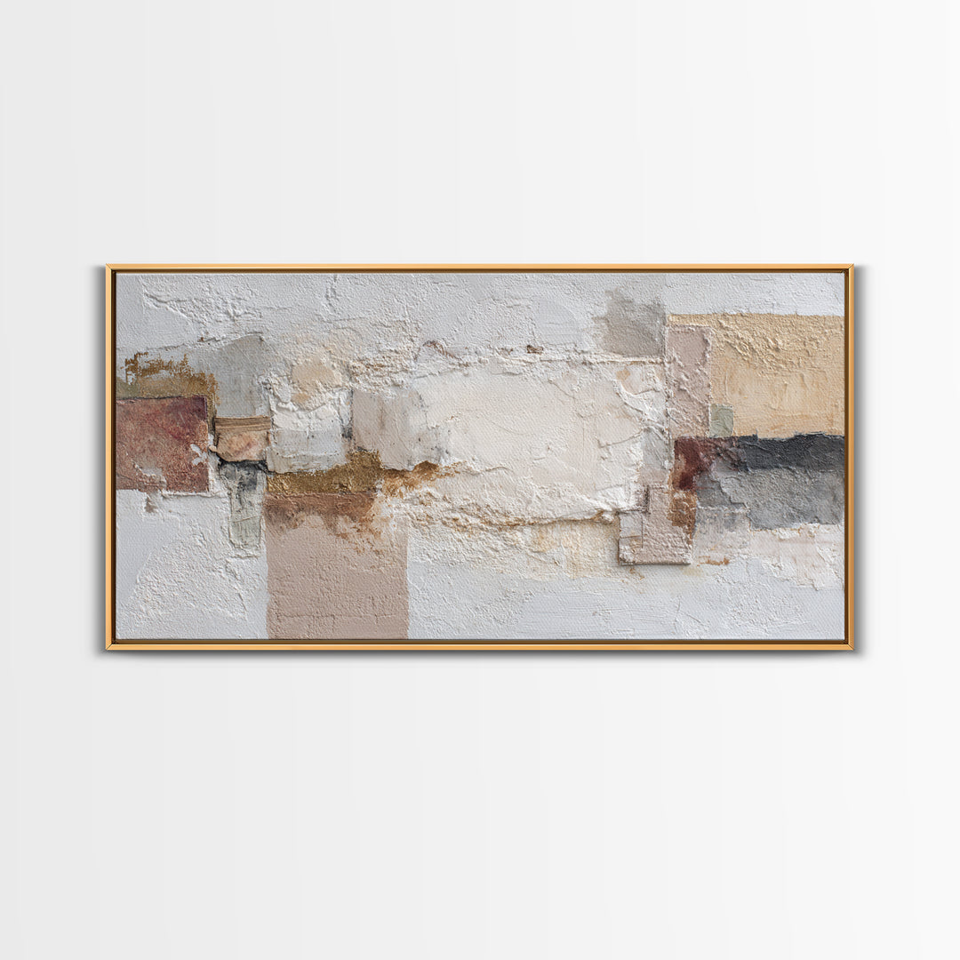 Textured Plaster Abstract Framed Canvas Print, Living Room Art, Printable, Living Room Decor, Fine Art, Living, Printable Art, LIR-2x1-25
