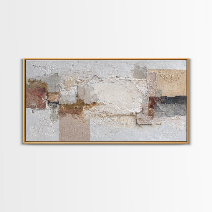 Textured Plaster Abstract Framed Canvas Print, Living Room Art, Printable, Living Room Decor, Fine Art, Living, Printable Art, LIR-2x1-25